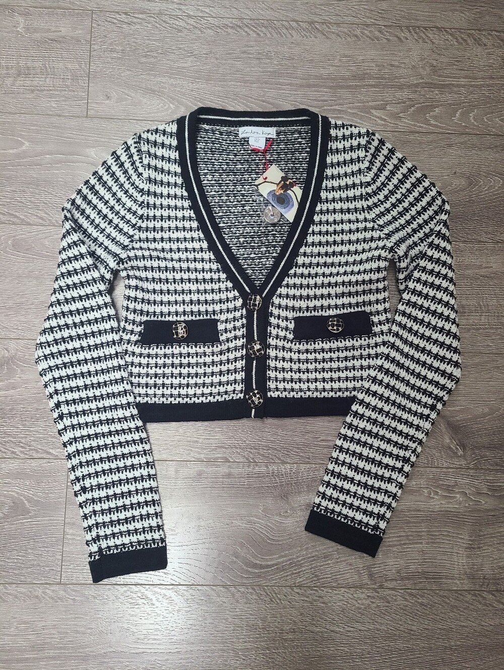 London Kaye Knit Cardigan Size S Nwt